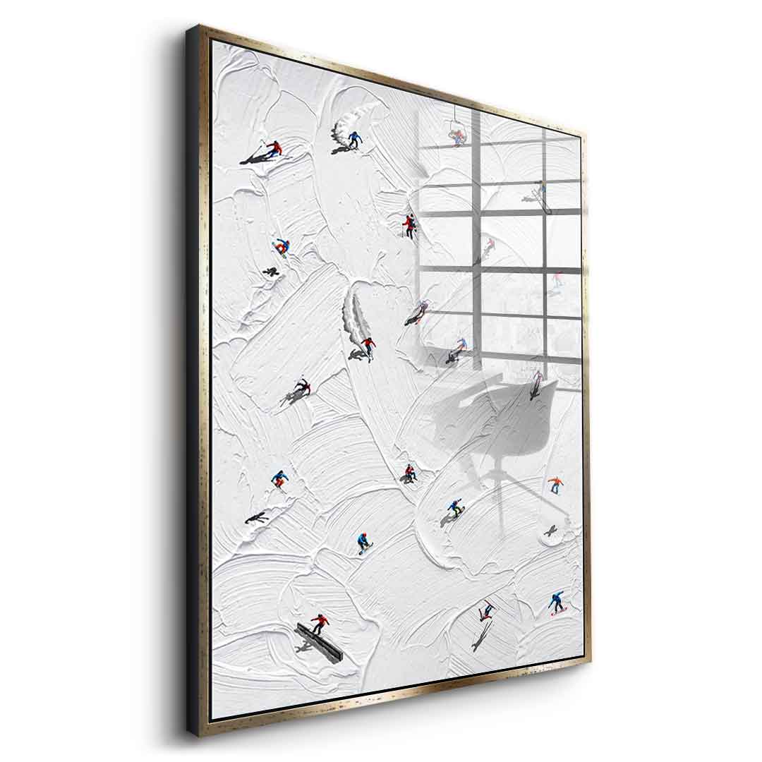 Skis or snowboard - acrylic glass