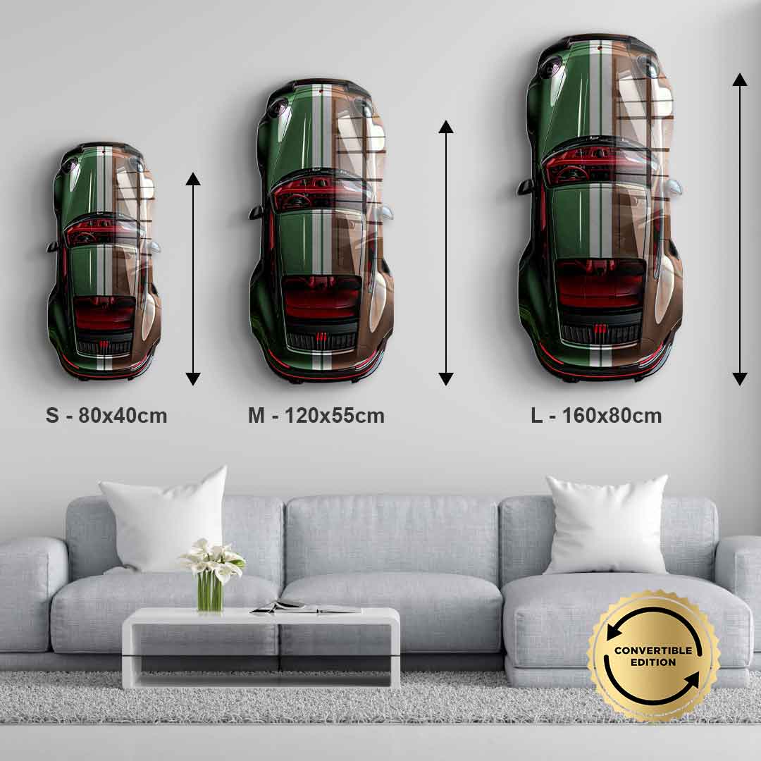 Wandskulptur Porsche 911 Targa - Acrylglas