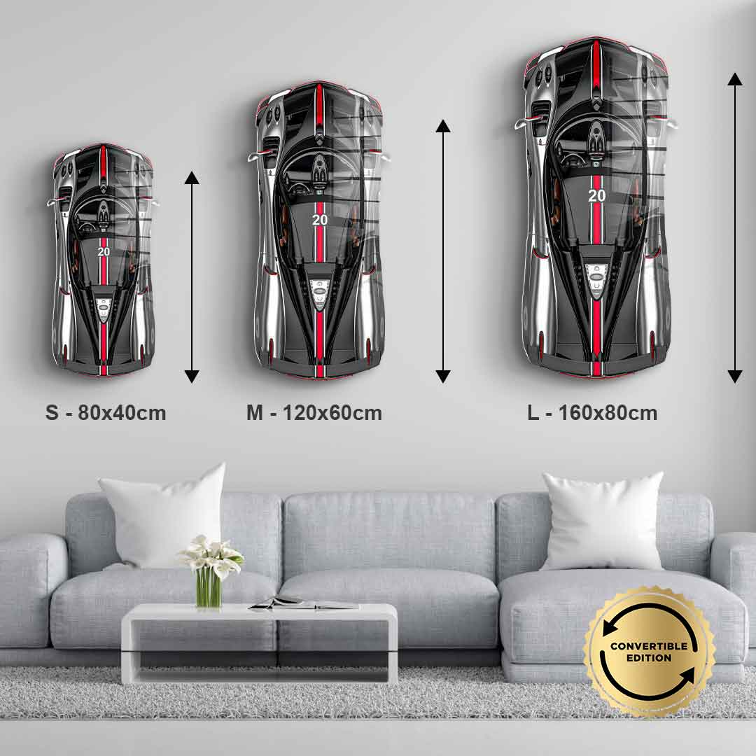 Wall sculpture Pagani Huayra Roadster BC - Acrylic glass