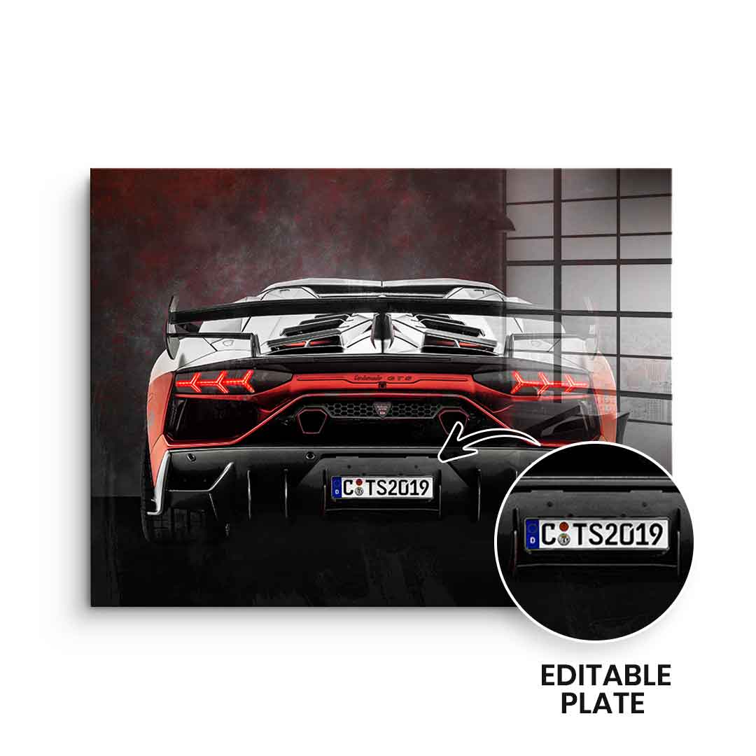 Lambo Backside - Acrylglas - personalisierbar
