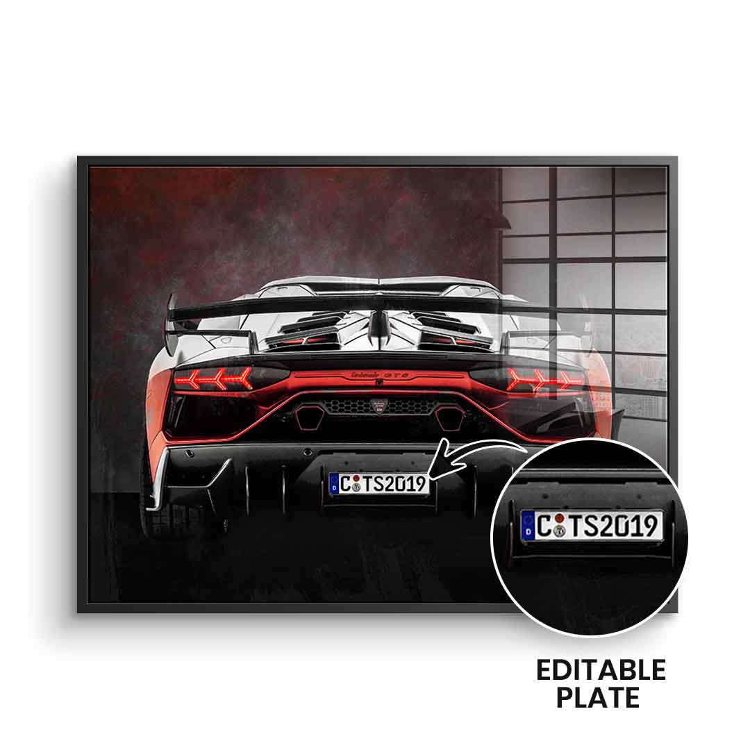 Lambo Backside - Acrylglas - personalisierbar