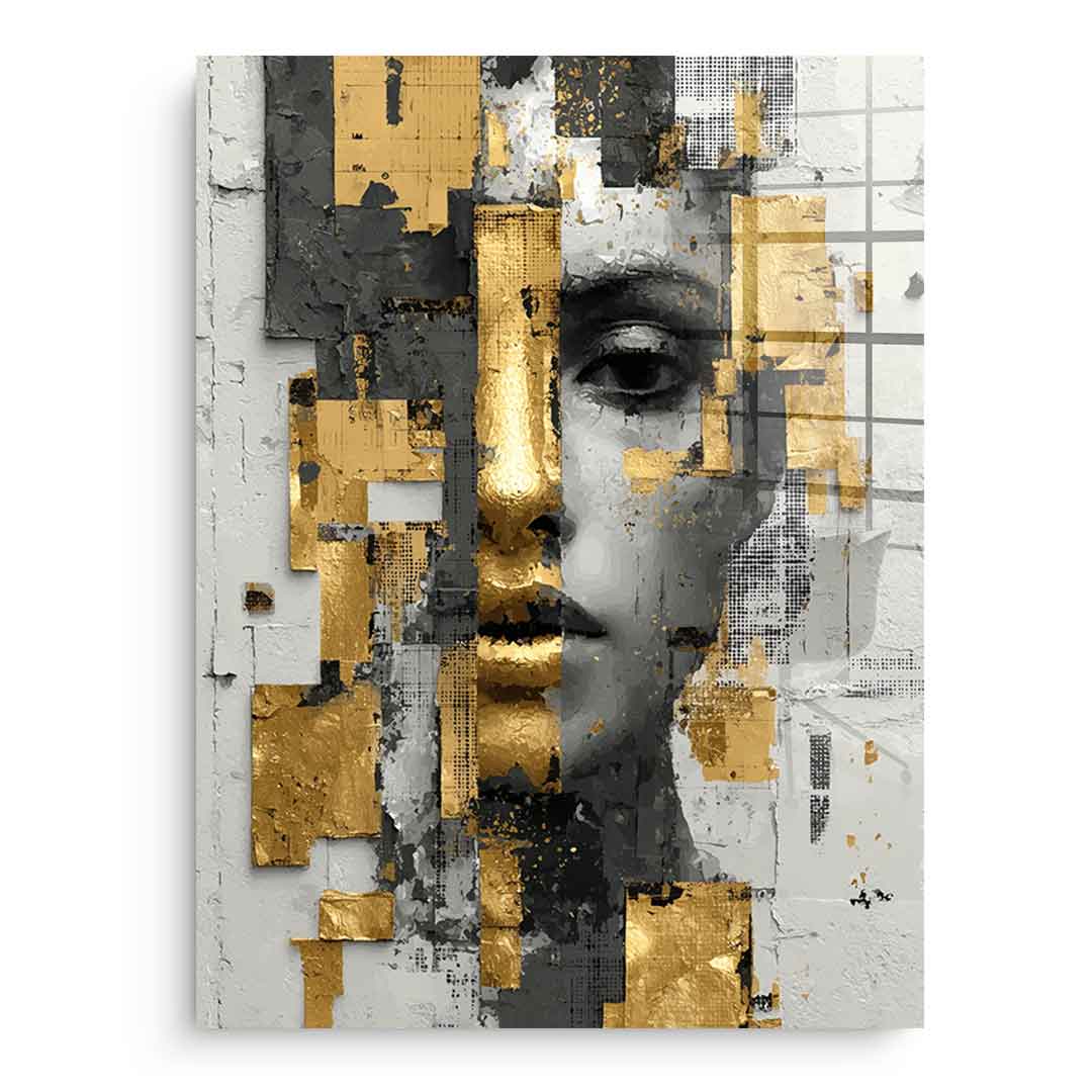 Gold White Half Face - Acrylglas