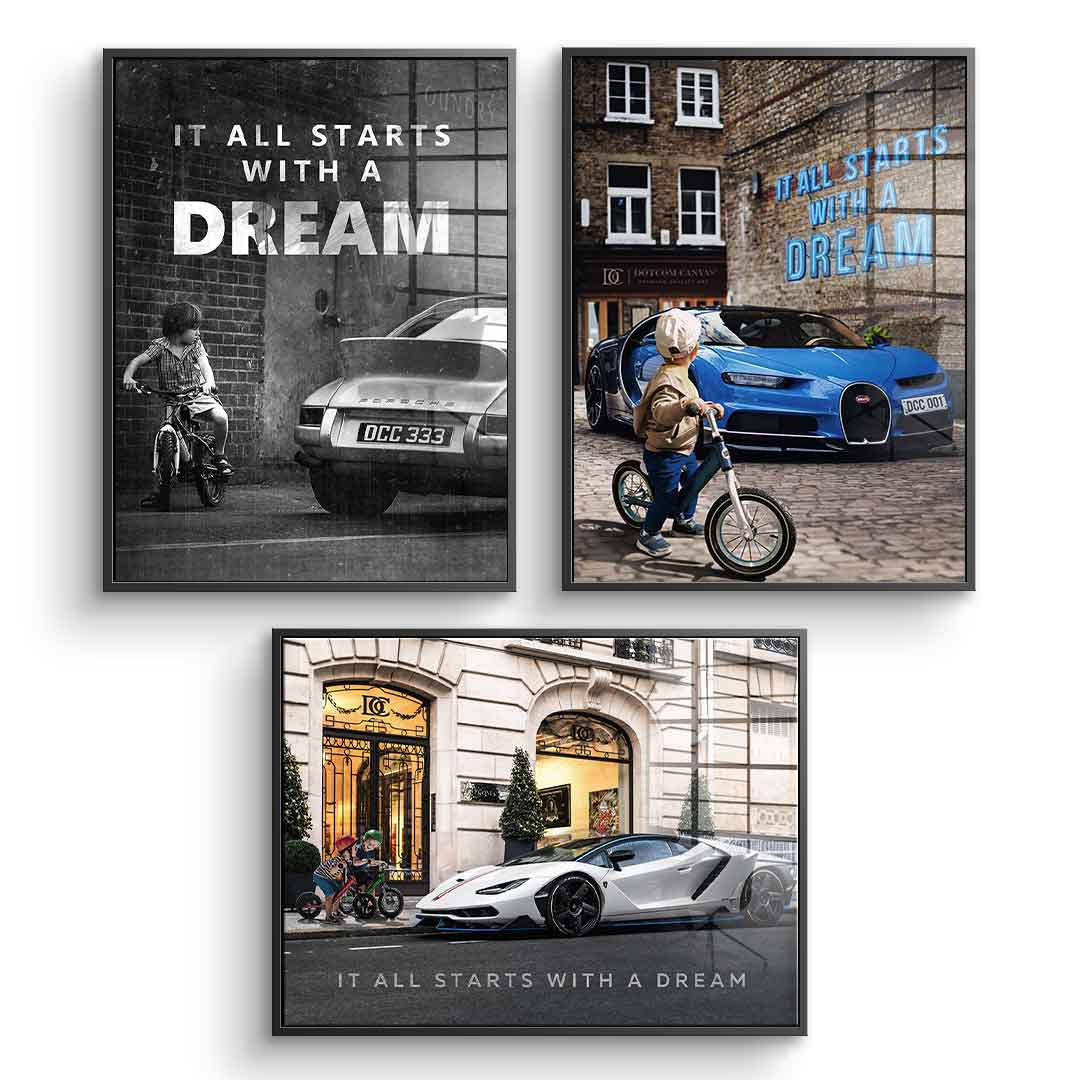 IT ALL STARTS WITH A DREAM - Acrylglas 3x