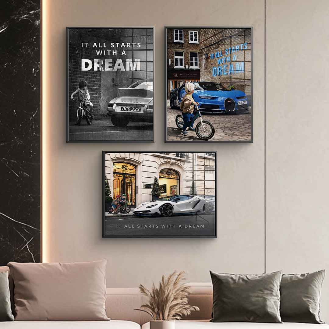 IT ALL STARTS WITH A DREAM - Acrylglas 3x