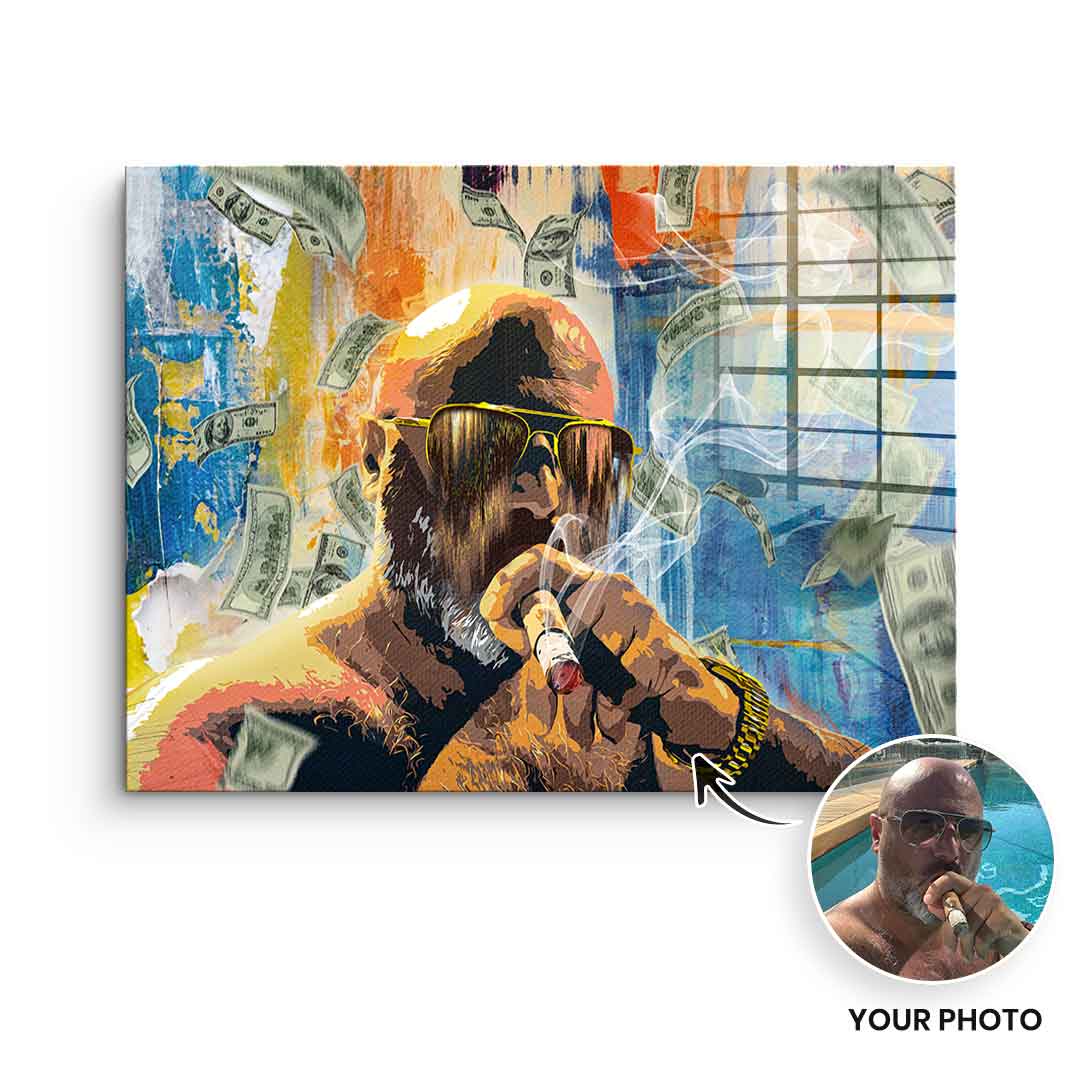 Money Rain Portrait - Acrylglas - personalisierbar