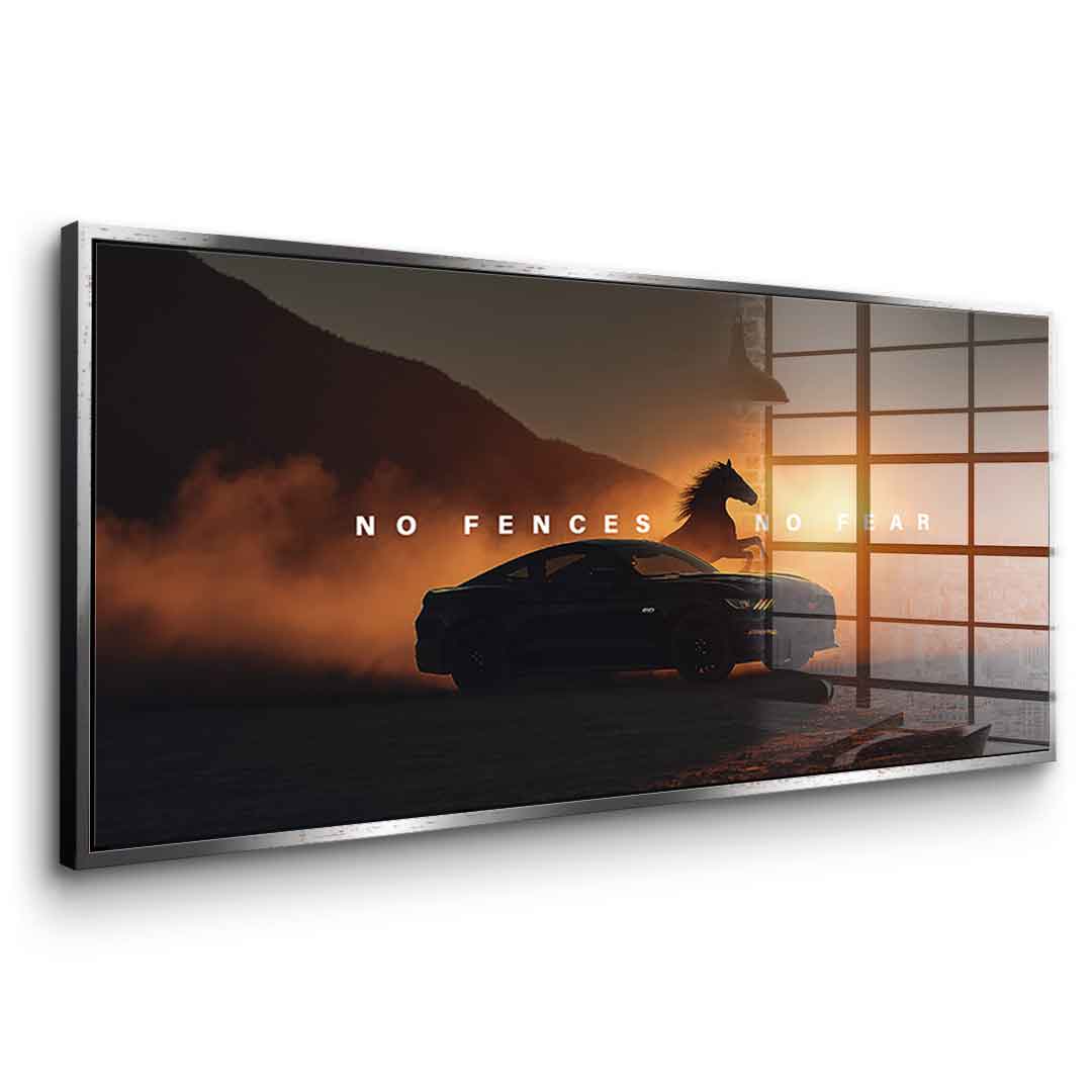 No Fences, No Fear ( Ford Mustang ) - Acrylglas