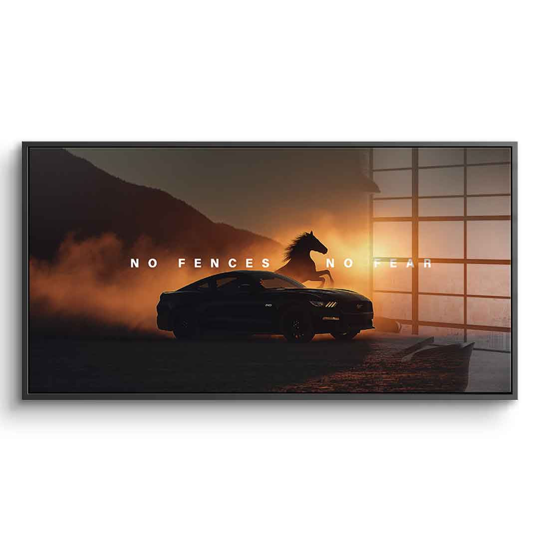 No Fences, No Fear ( Ford Mustang ) - Acrylglas
