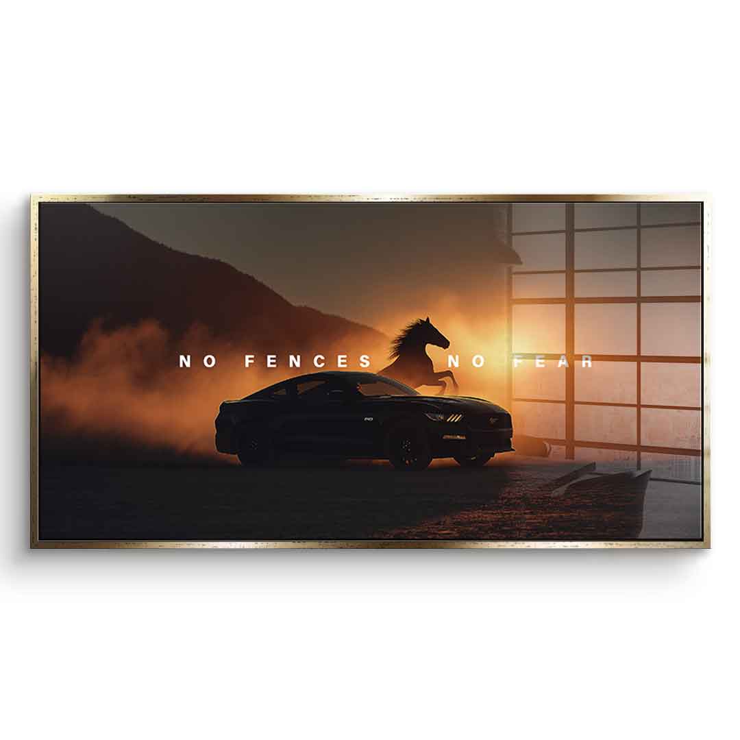 No Fences, No Fear ( Ford Mustang ) - Acrylglas
