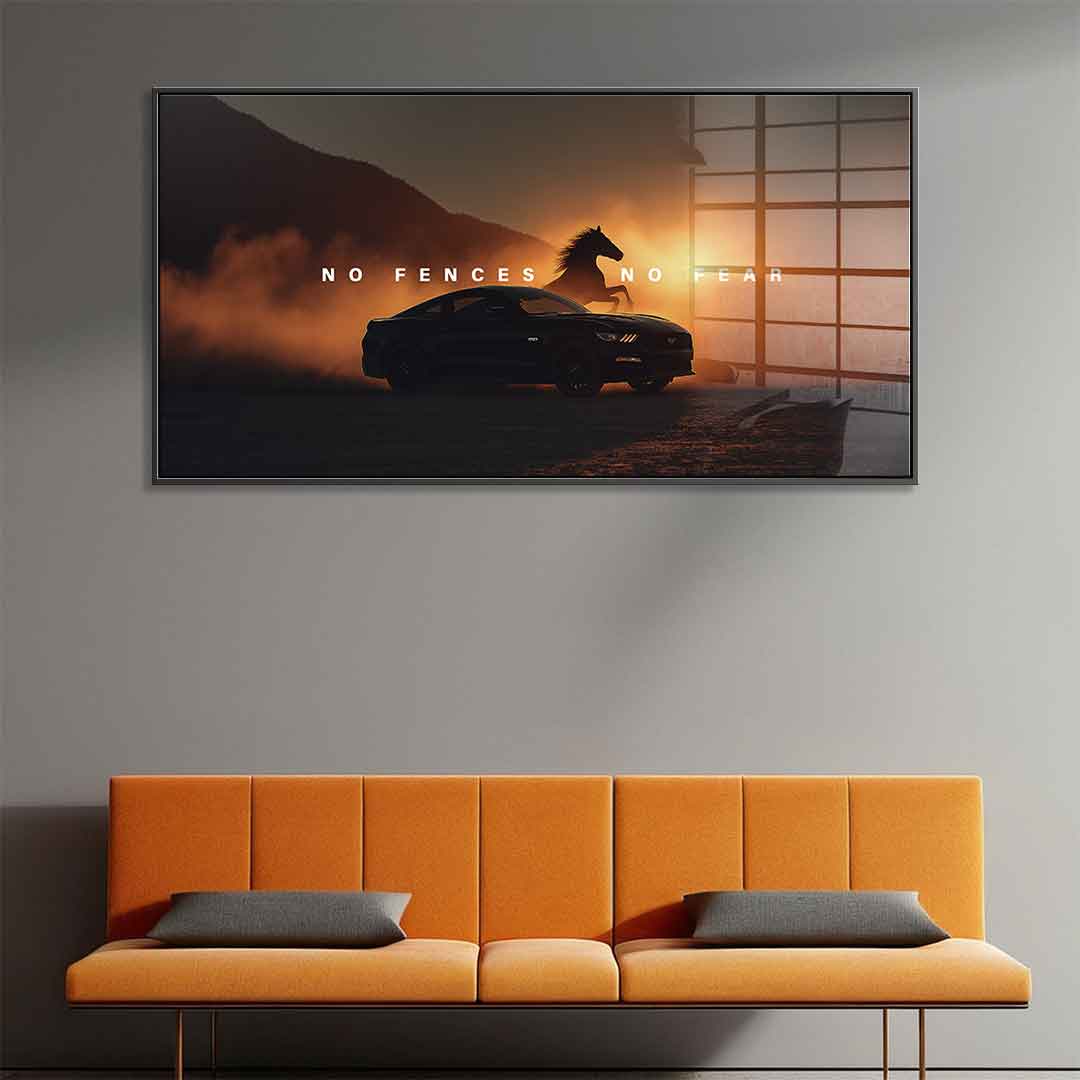 No Fences, No Fear ( Ford Mustang ) - Acrylglas