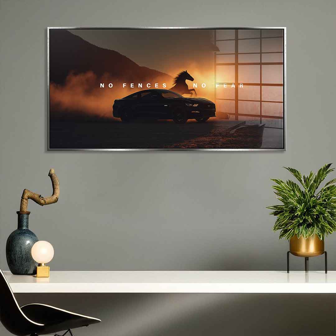 No Fences, No Fear ( Ford Mustang ) - Acrylglas