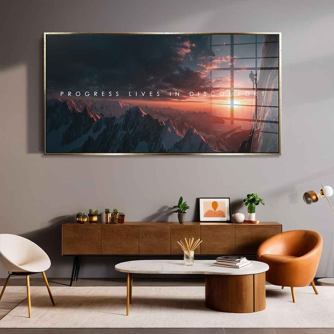 Progress Lives in Discomfort - acrylic glass