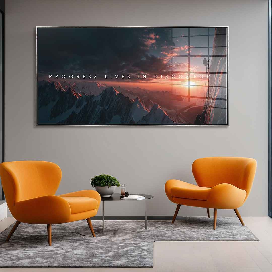 Progress Lives in Discomfort - acrylic glass