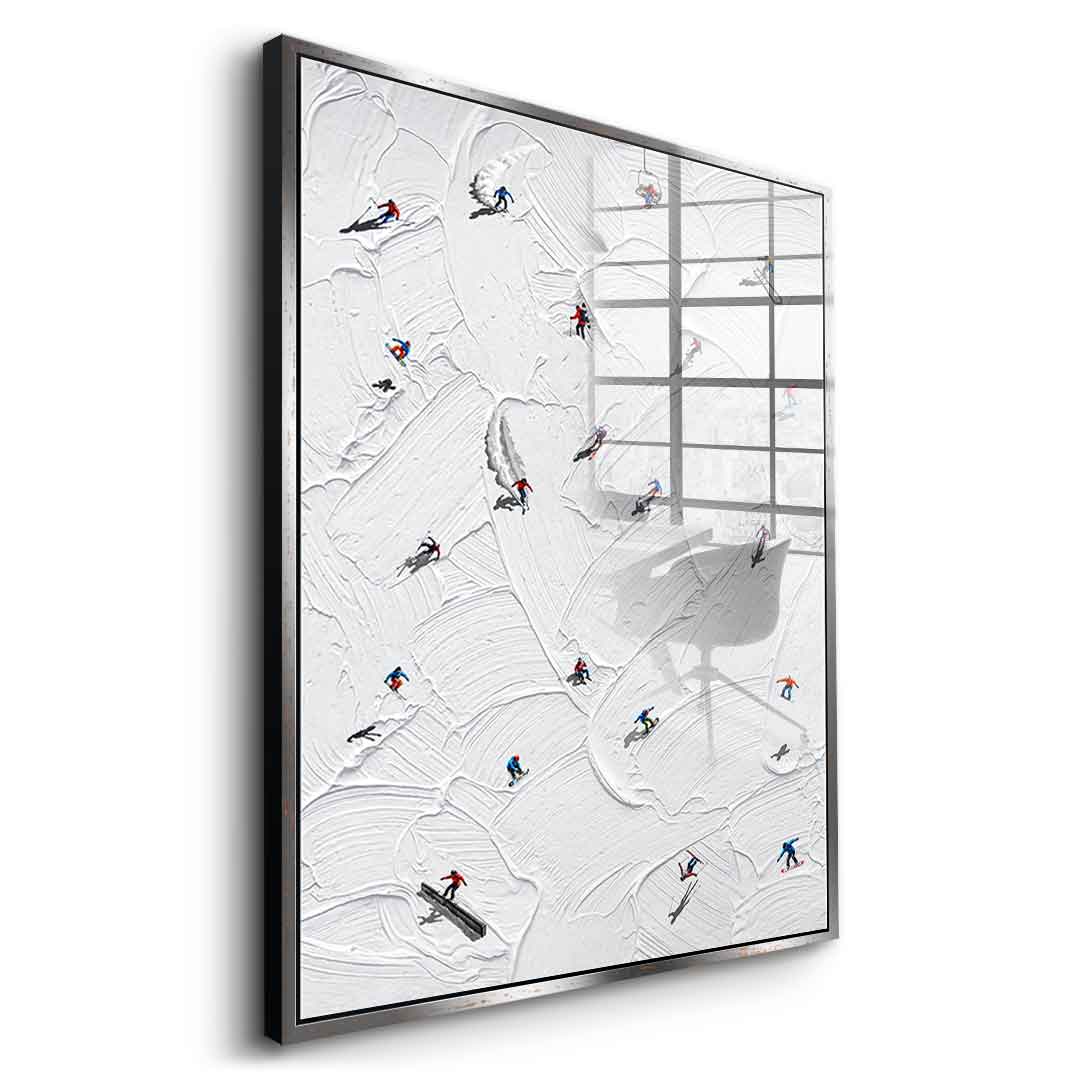 Skis or snowboard - acrylic glass