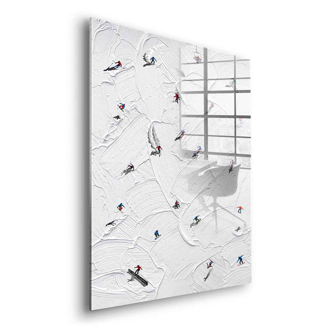 Skis or snowboard - acrylic glass
