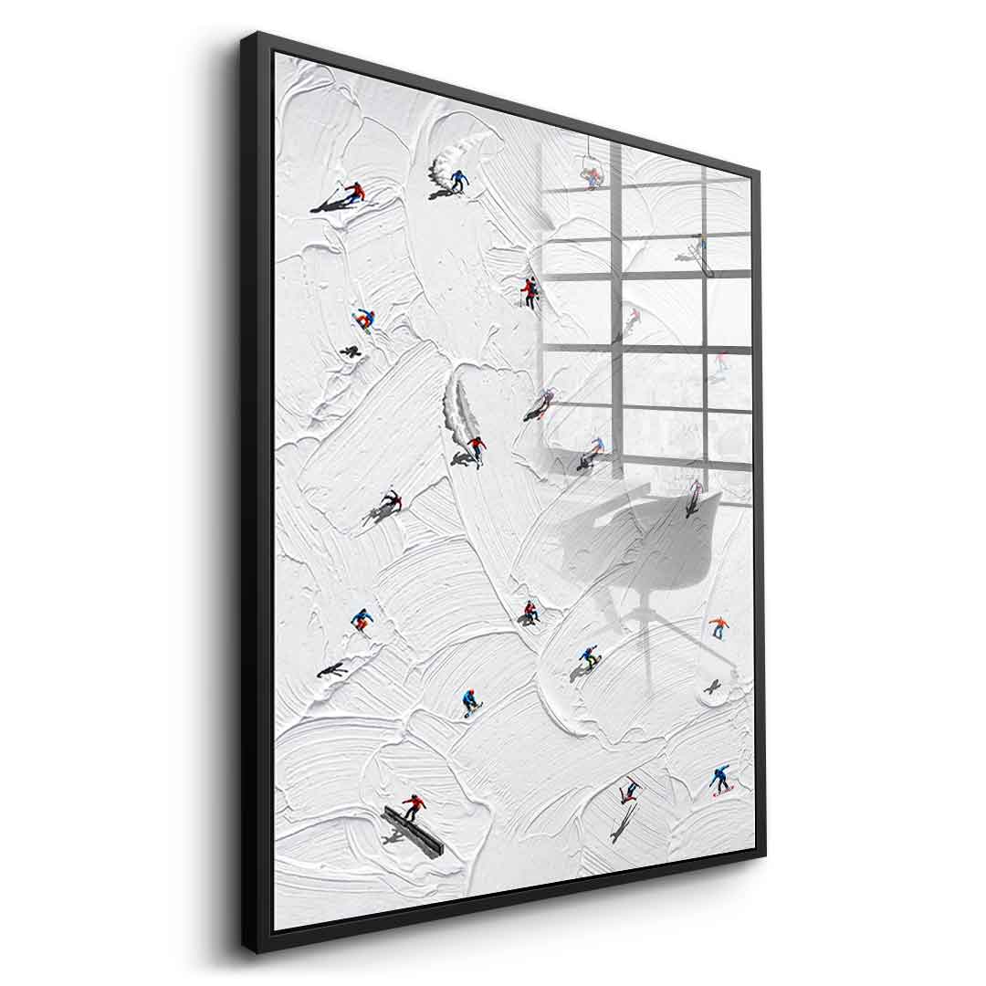 Skis or snowboard - acrylic glass