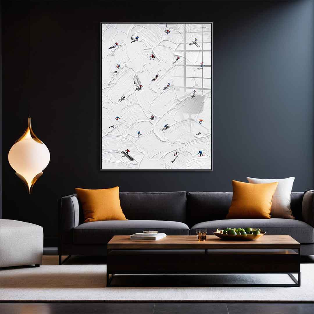 Skis or snowboard - acrylic glass