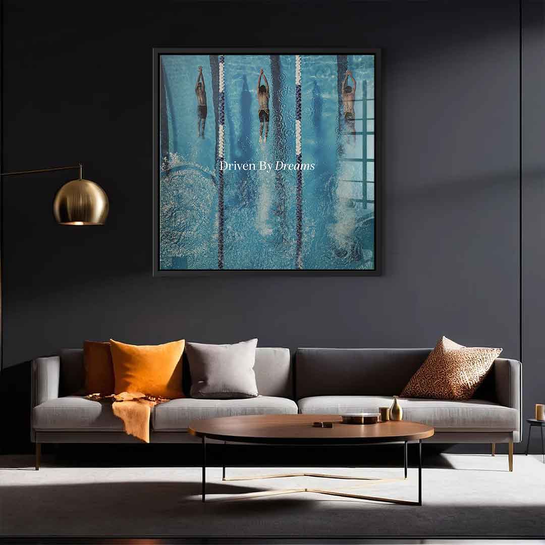 Driven by dreams #Swimming - Square Edition - <tc>Acrylic Glass Art</tc>