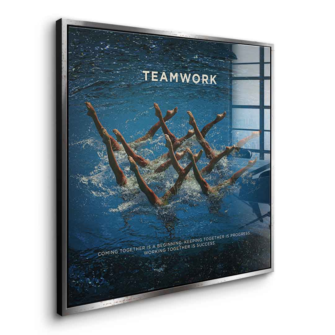 Teamwork #Swimming - Square Edition - Acrylic Glass
