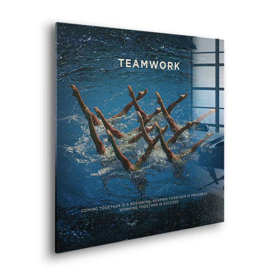 Teamwork #Swimming - Square Edition - Acrylic Glass
