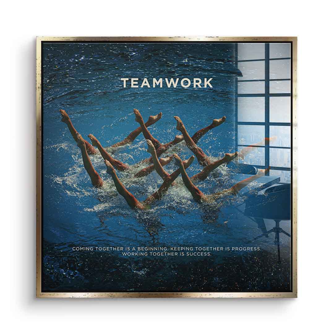 Teamwork #Swimming - Square Edition - Acrylic Glass