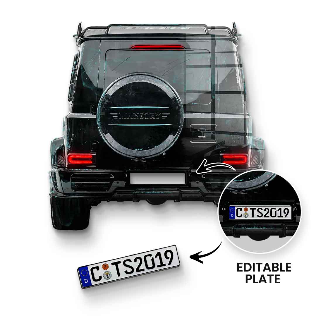 Wandskulptur G-Wagon Backside - Acrylglas - personalisierbar