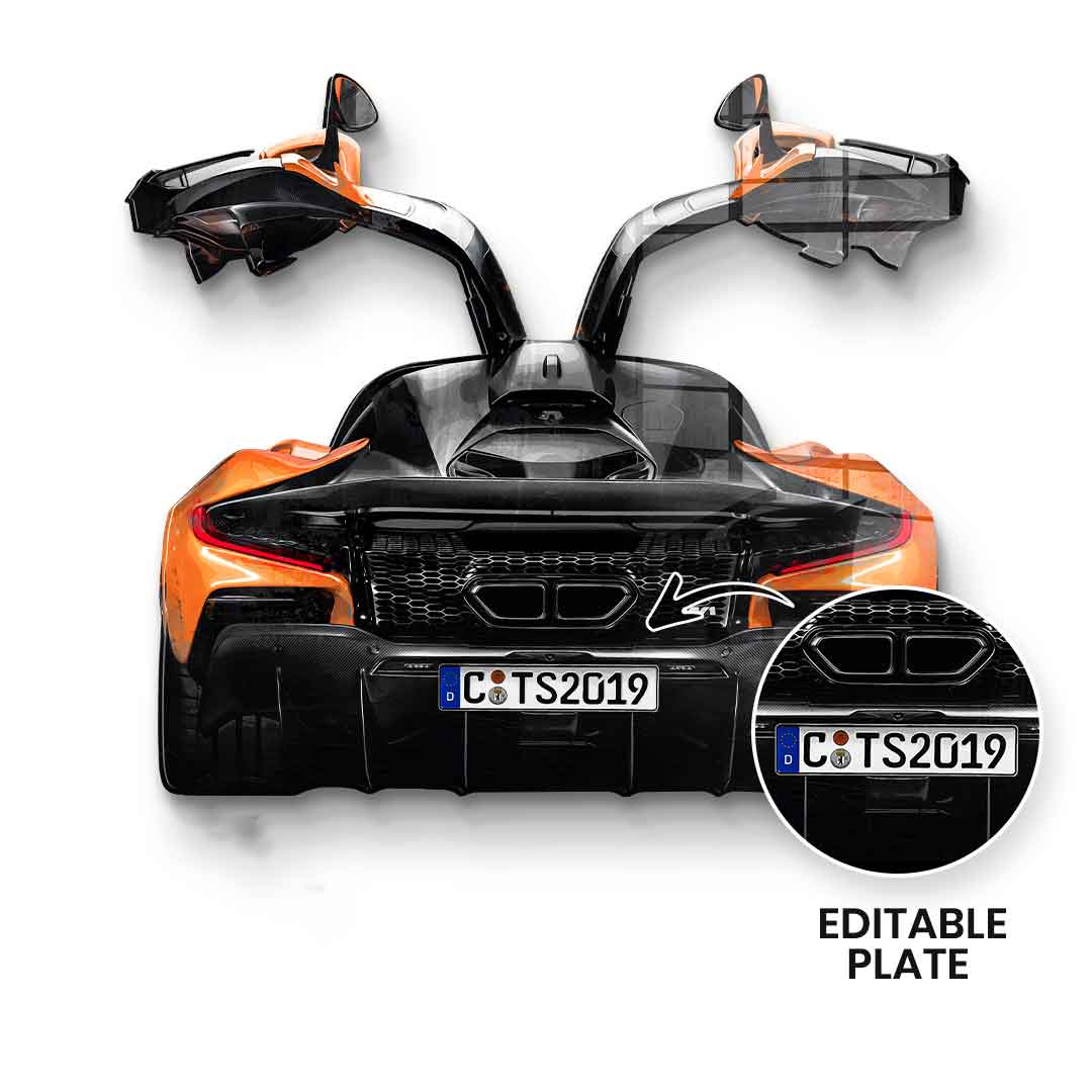 Wall sculpture Mclaren Backside - acrylic glass - customizable