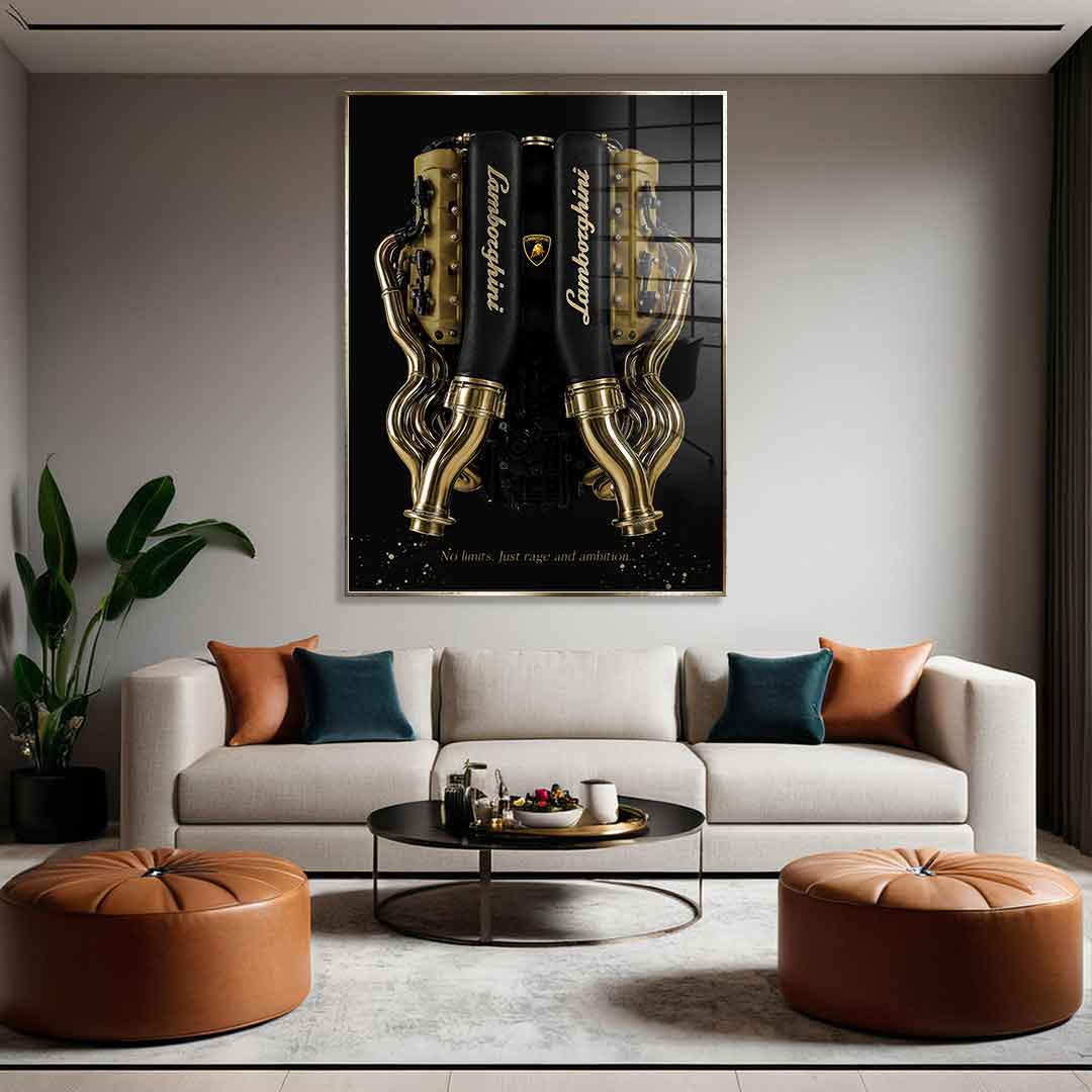 Lamborghini Engine - Blattgold