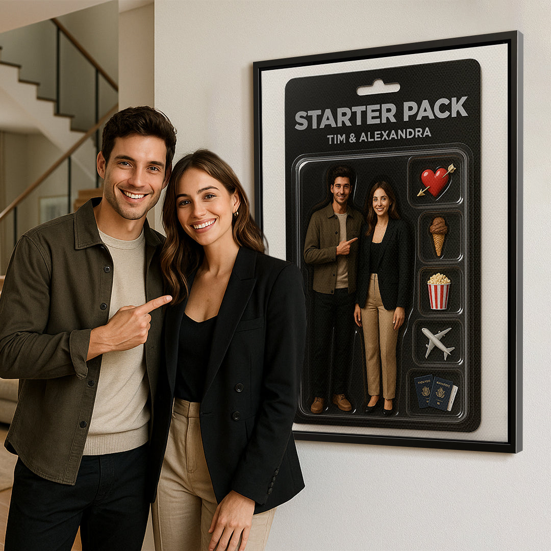 Virales Starter Pack Wandbild - Personalisierbar - Leinwand