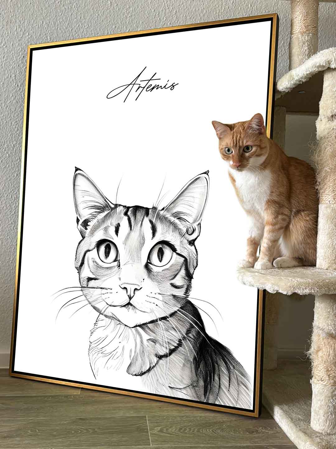 Pencil Drawing Pet Portrait Personalized