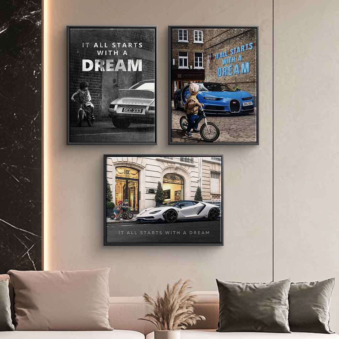 IT ALL STARTS WITH A DREAM - Leinwand 3x