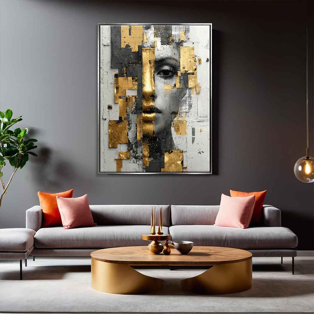 Gold White Half Face