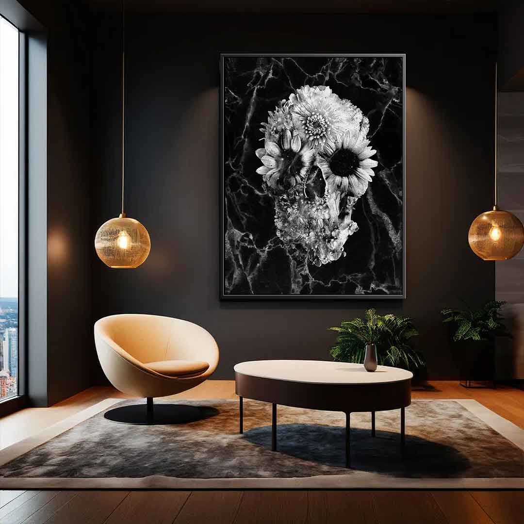 Marble Floral Skull