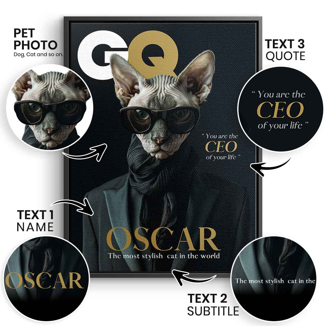 Magazin GQ Haustier Portrait Personalisierbar