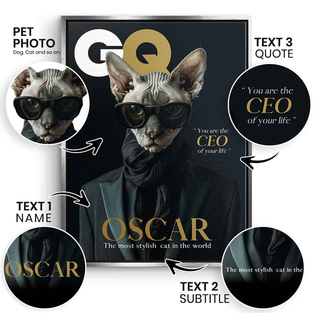 Magazin GQ Haustier Portrait Personalisierbar