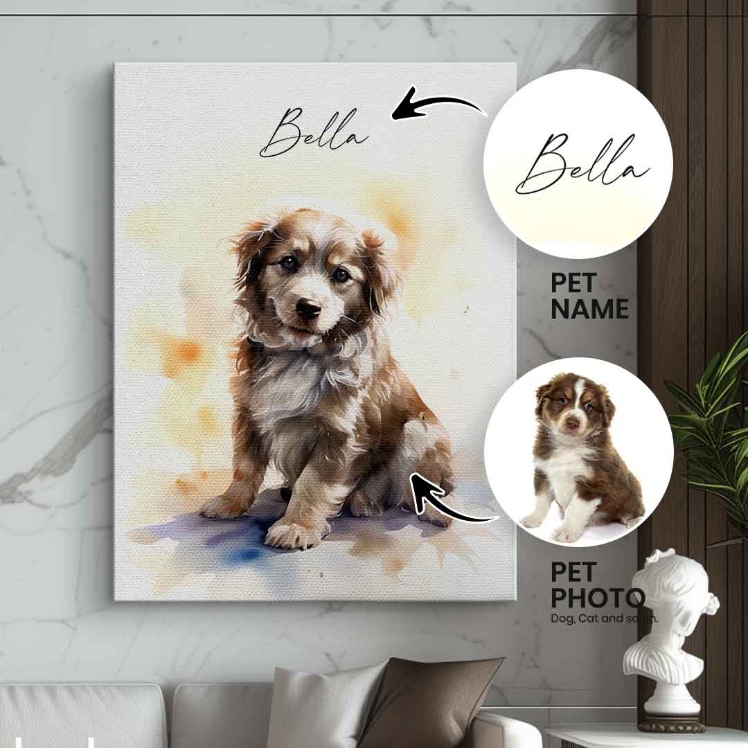 Wasserfarben Haustier Portrait Personalisierbar