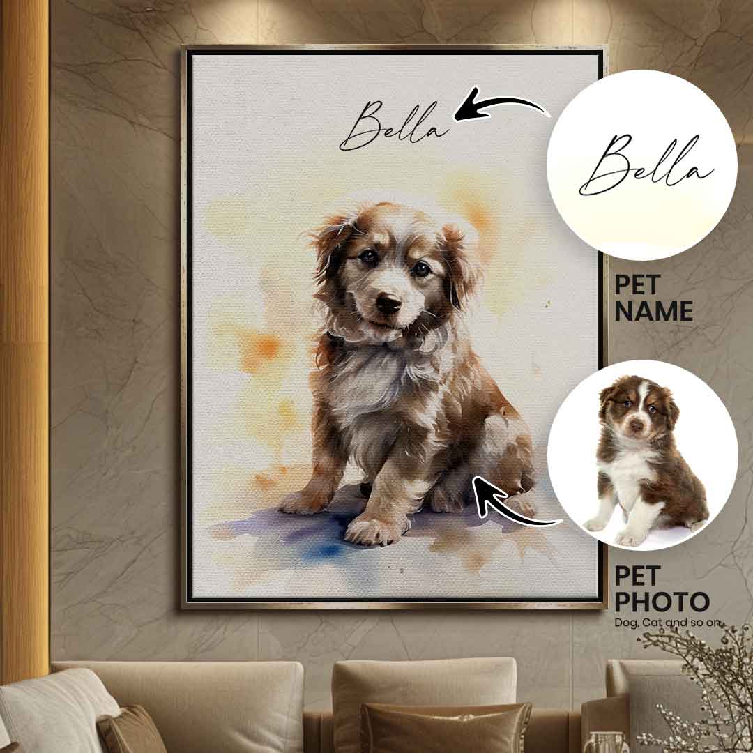Wasserfarben Haustier Portrait Personalisierbar
