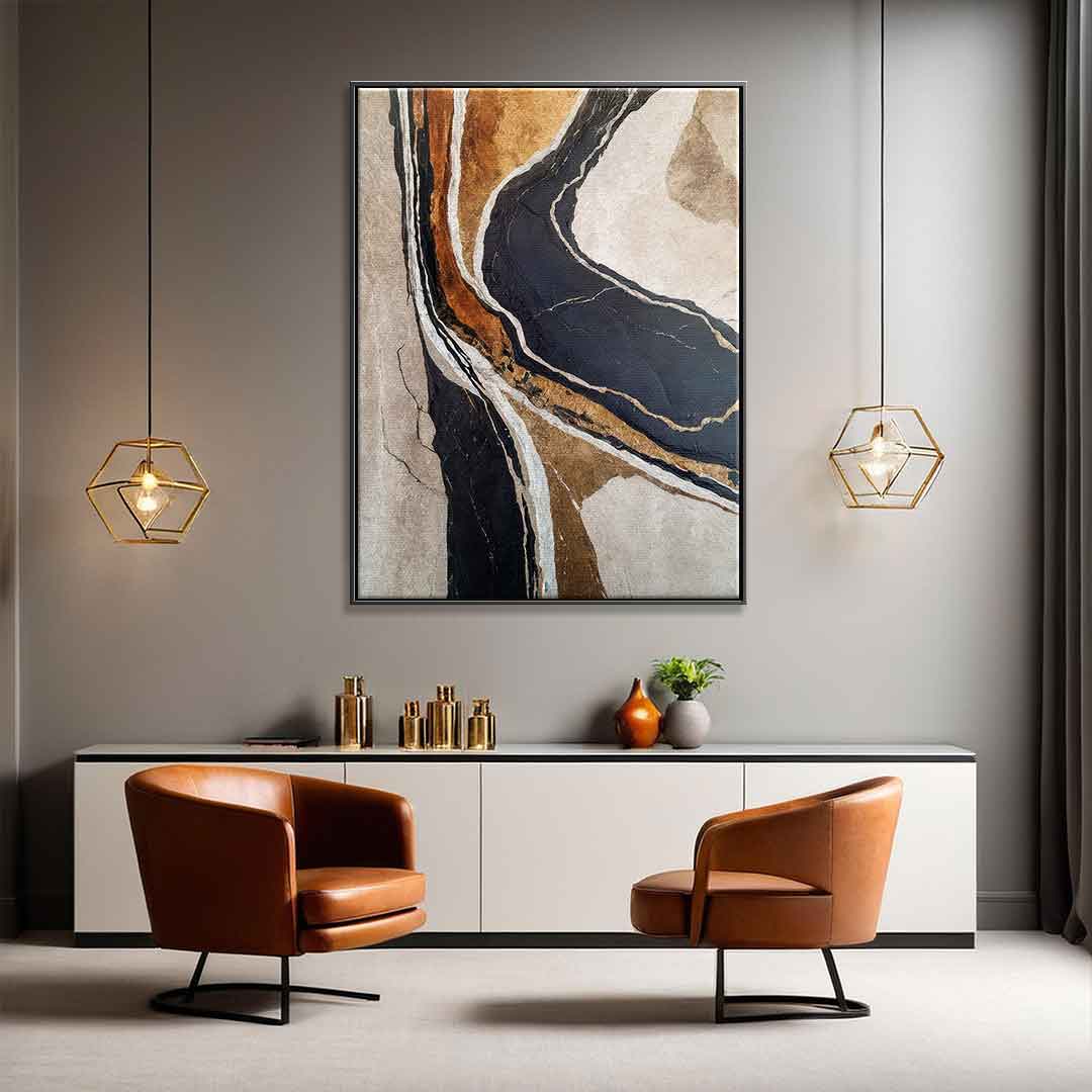 Textured Earth in Black and Gold