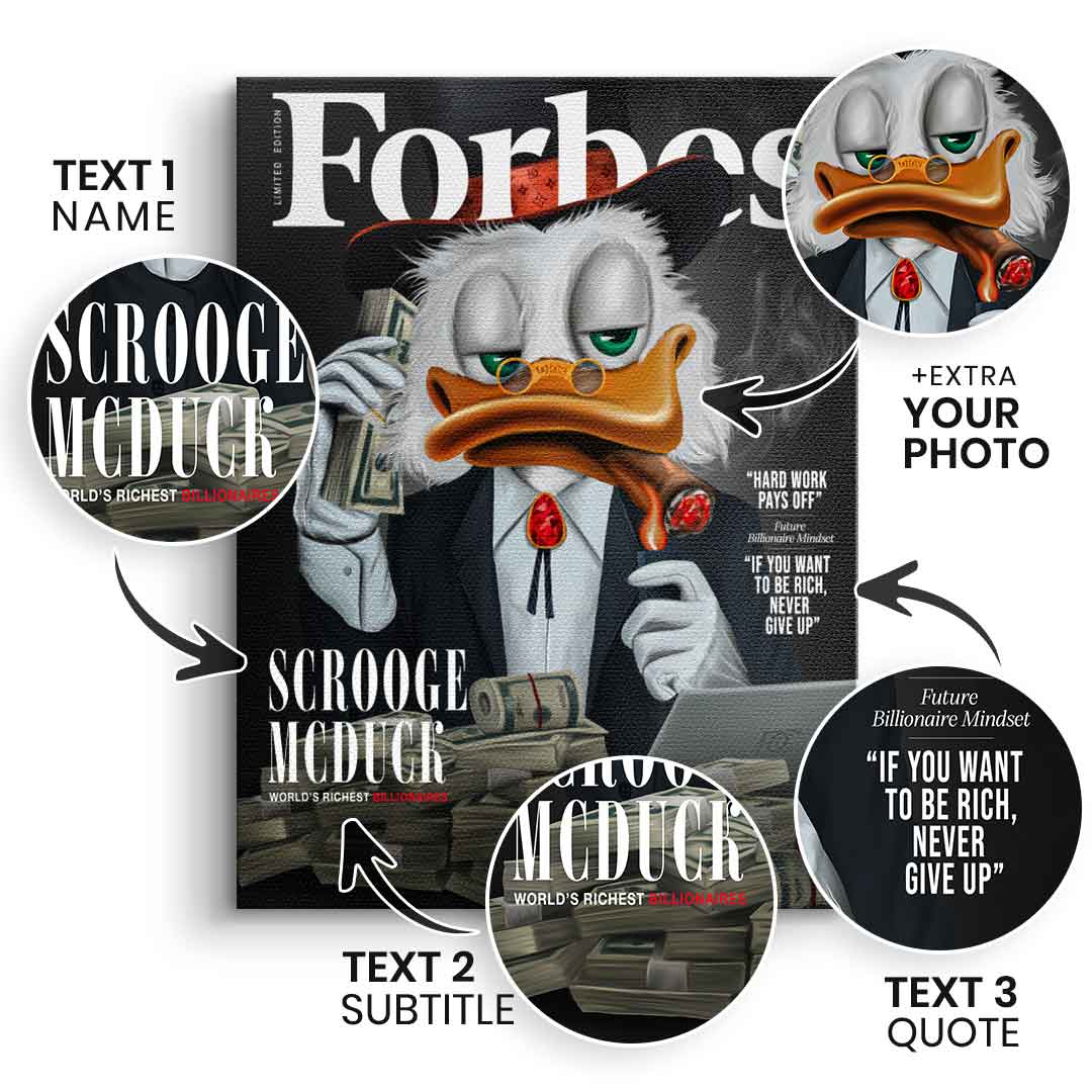 Personalisierbar Billionaire Duck - Leinwand