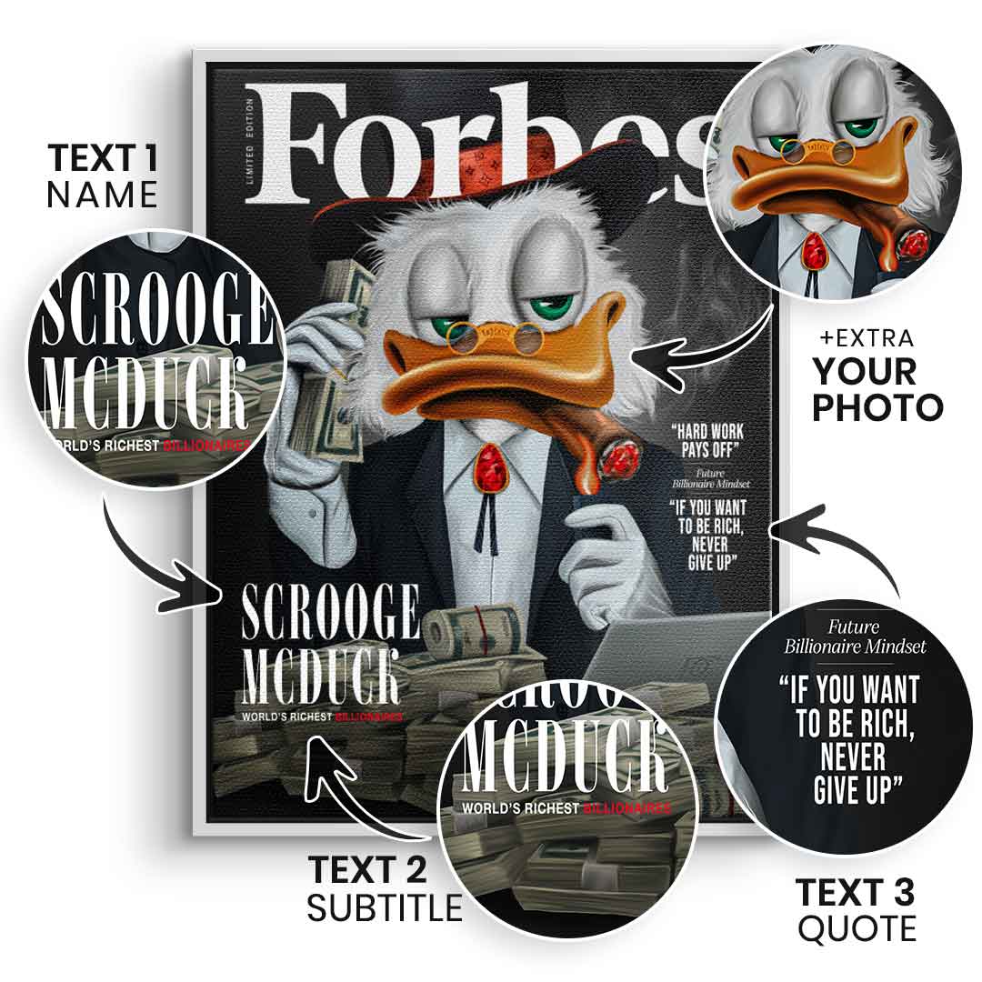 Personalisierbar Billionaire Duck - Leinwand