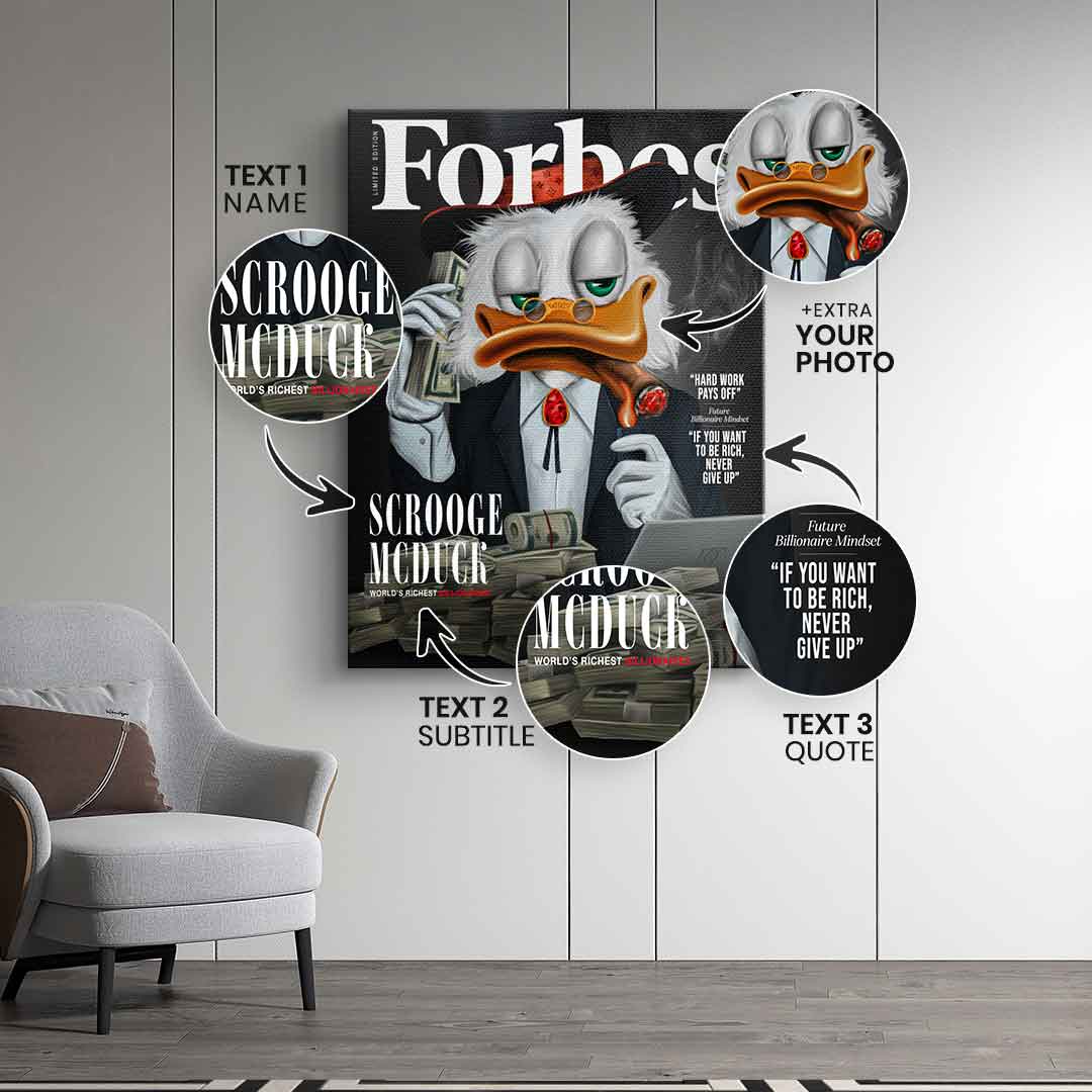 Personalisierbar Billionaire Duck - Leinwand