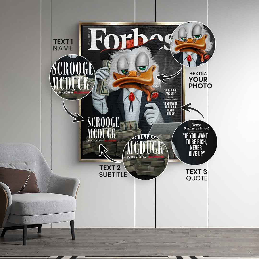 Personalisierbar Billionaire Duck - Leinwand