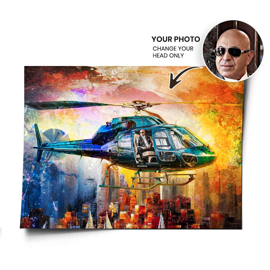 Helicopter Flight - Poster - personalisierbar