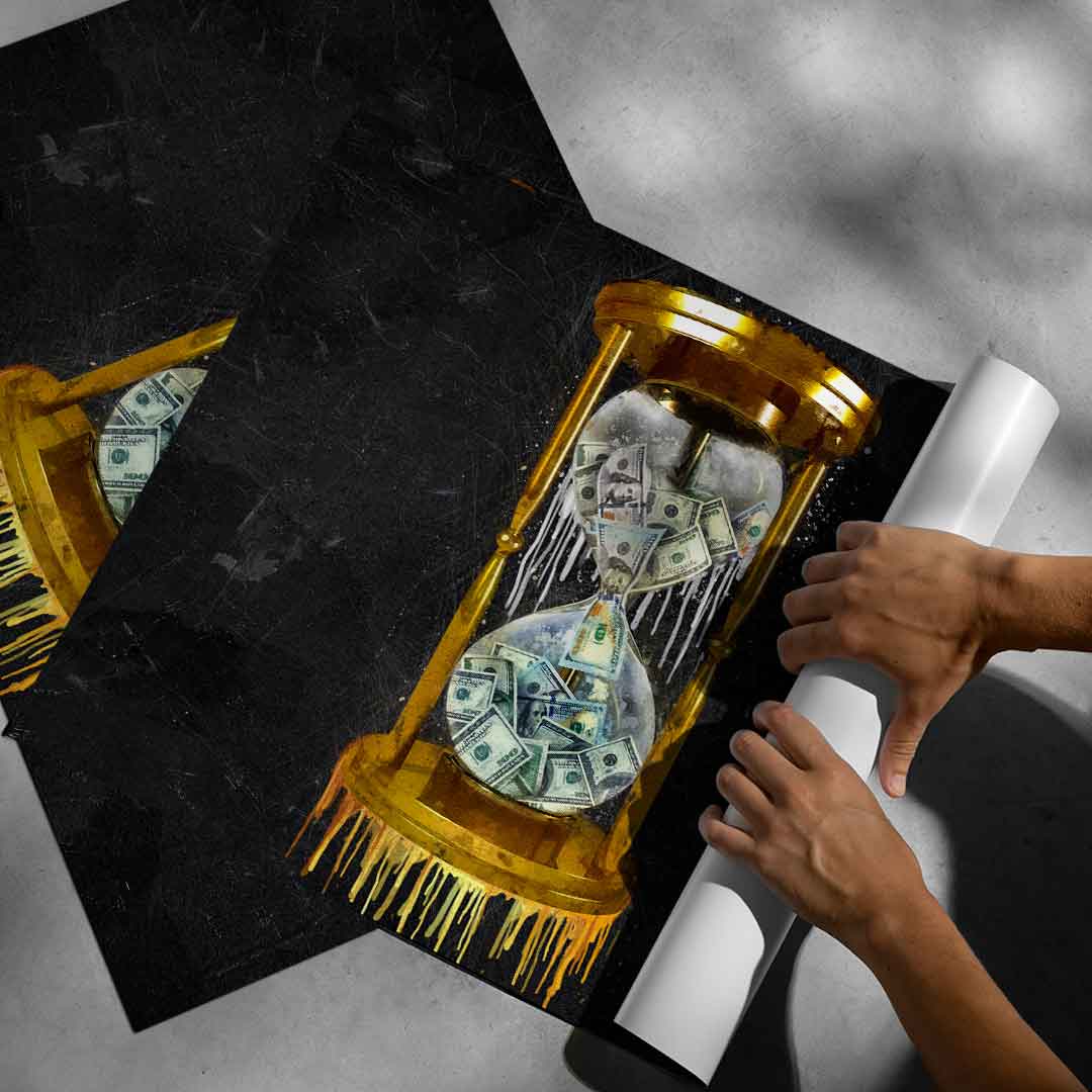 Hourglass of Money Black Edition - Poster