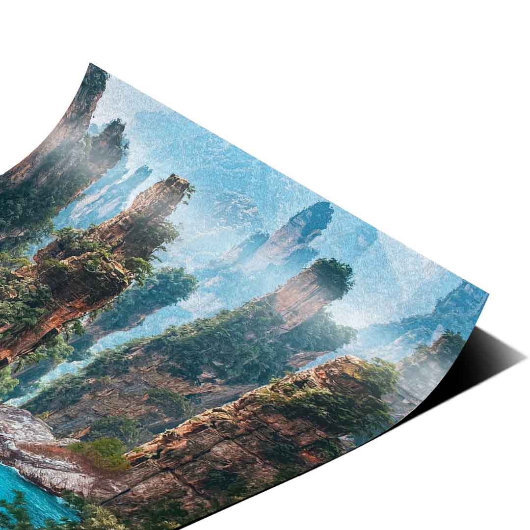 Sea in Hills - Poster