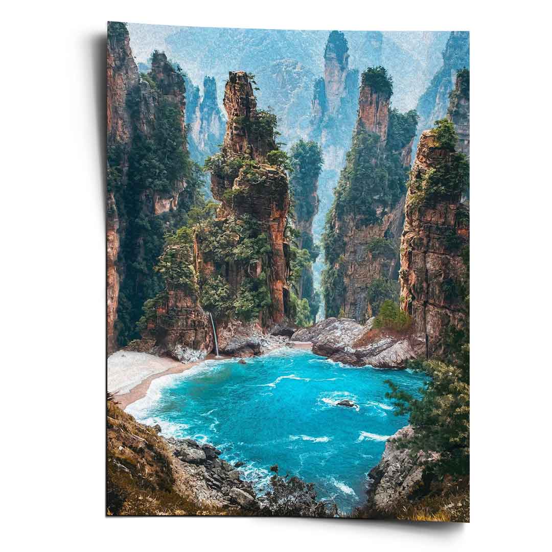 Sea in Hills - Poster