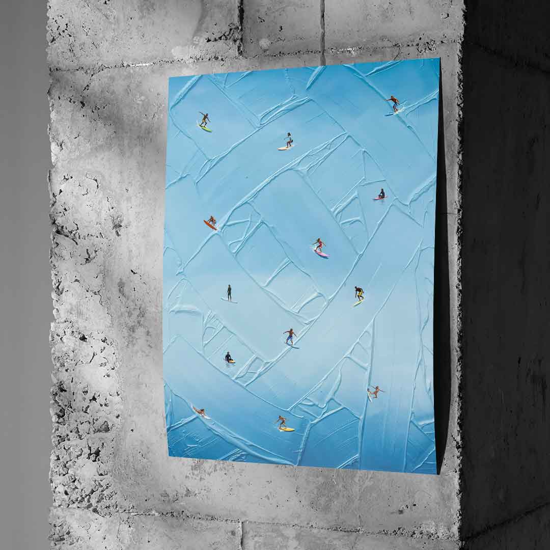 Surfing in Action - Poster