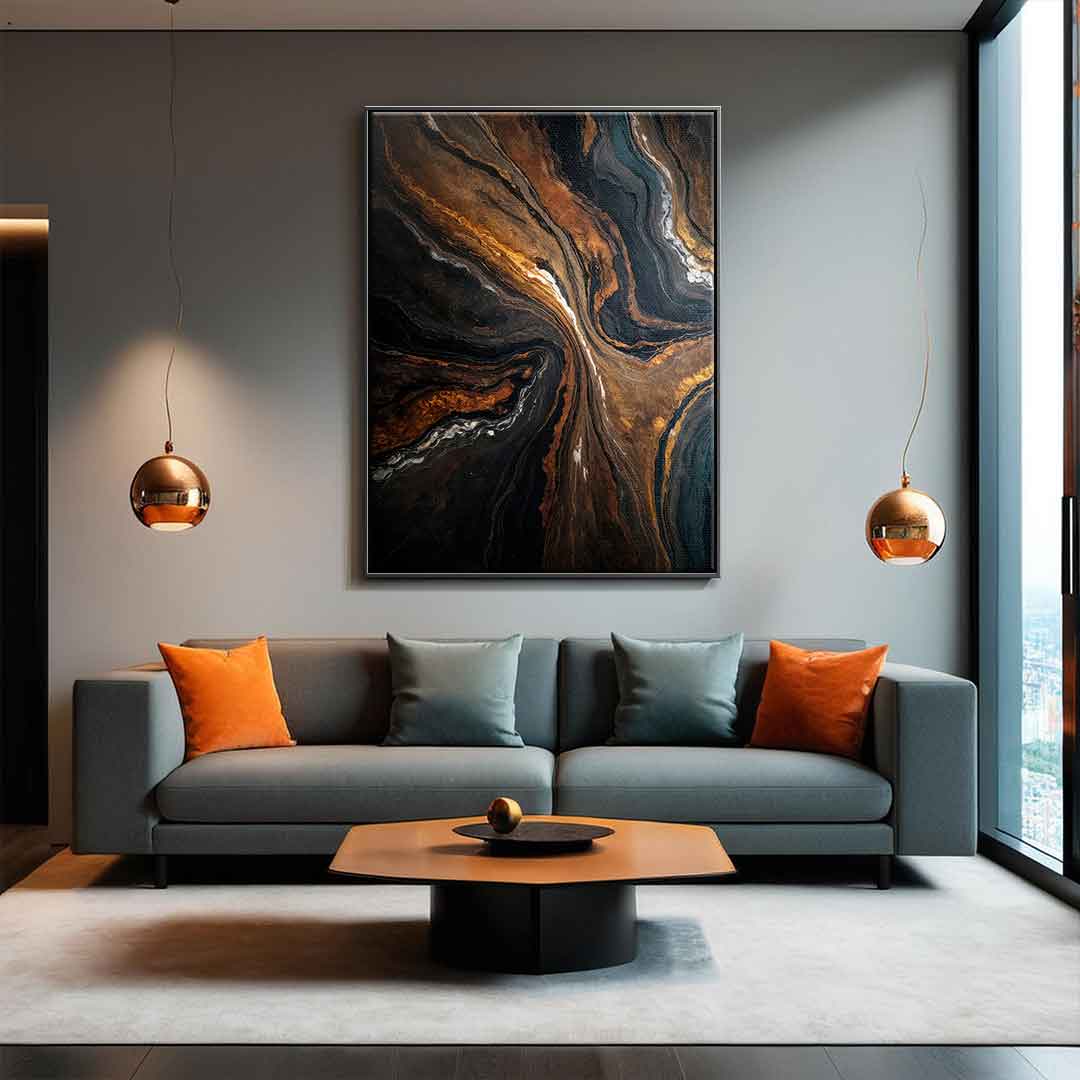 Golden Tones in Dark Stone