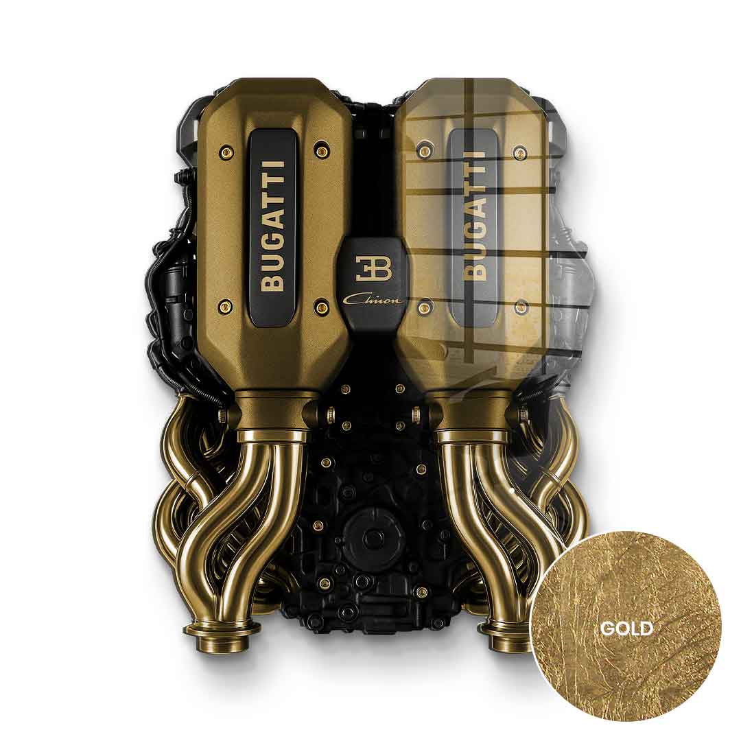 Wandskulptur Bugatti Engine - Blattgold