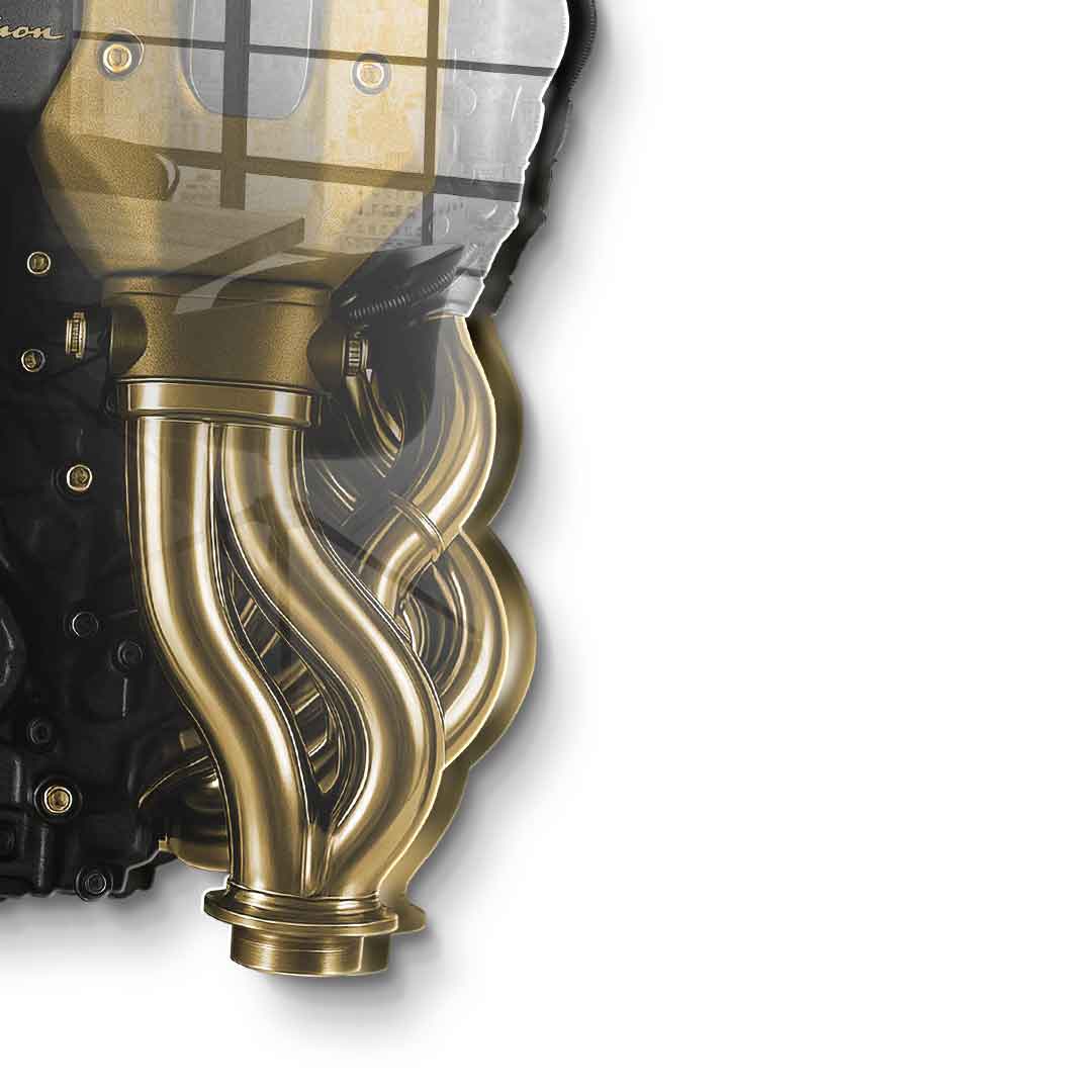 Wandskulptur Bugatti Engine - Blattgold