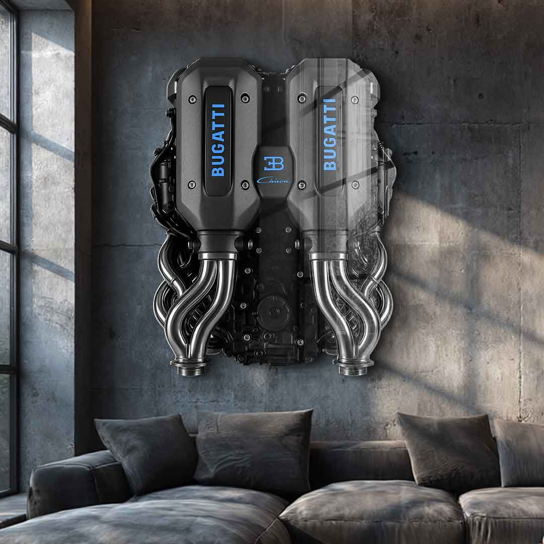 Wandskulptur Bugatti Engine - Acrylglas